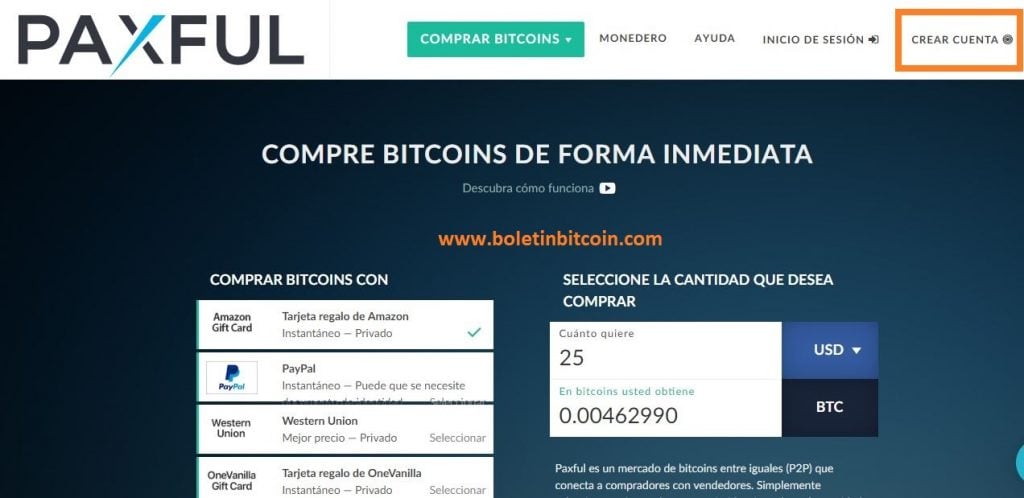 Cómo comprar bitcoin con PayPal en Paxful