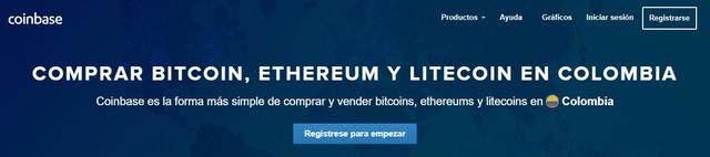 Comprar bitcoins, ethereums y litecoins en Coinbase Colombia