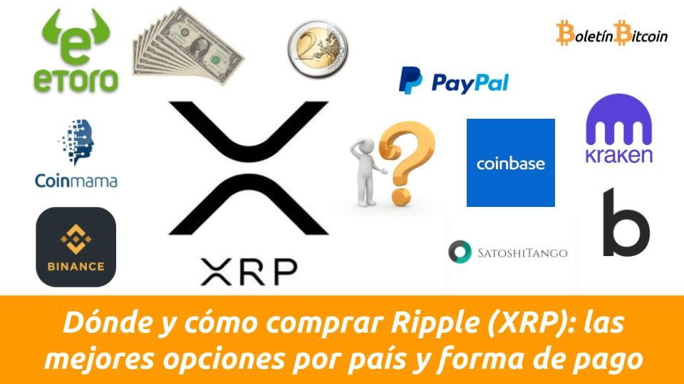Dónde y como comprar Ripple XRP mejores opciones por forma de pago y país