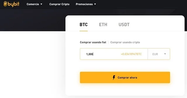 comprar bitcoin en bybit usando euros